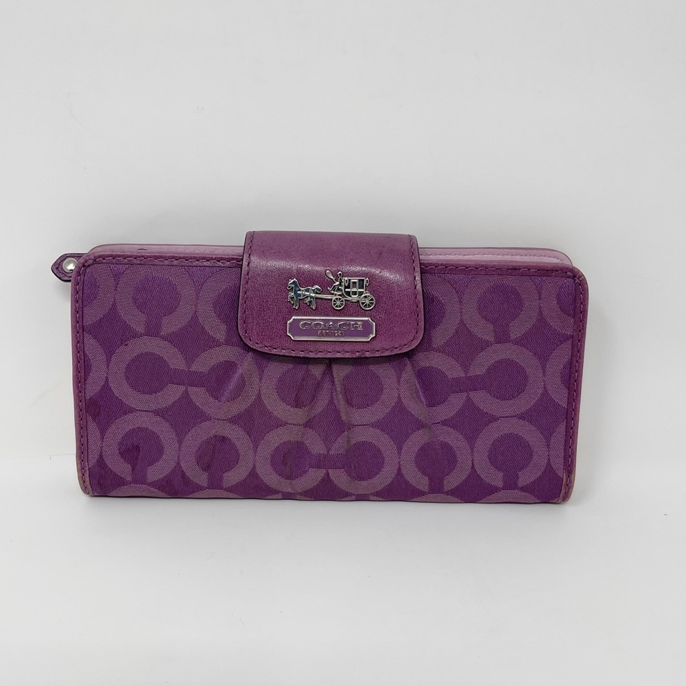 Coach Wallet Purple Signature C Print